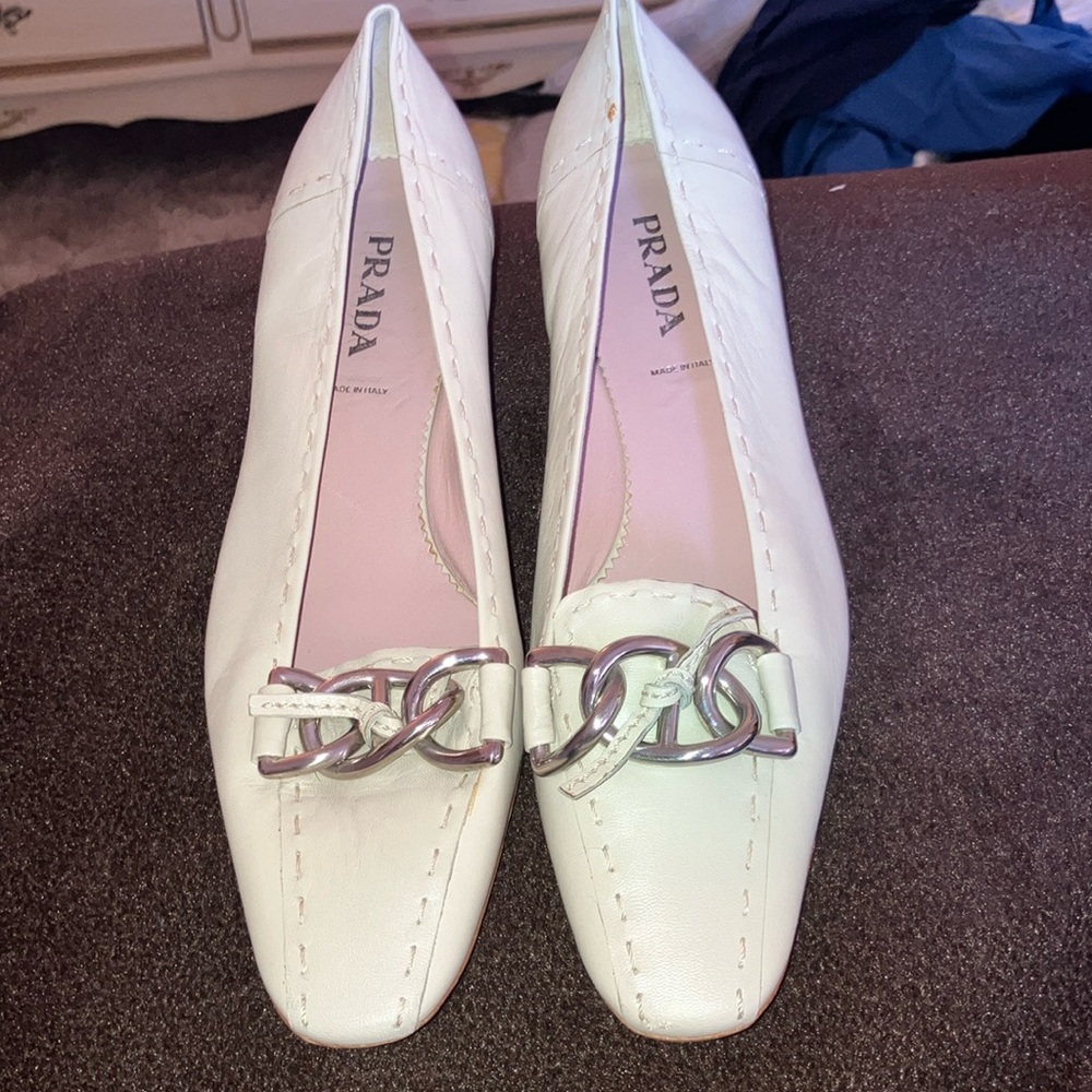 Prada Women's White Loafers